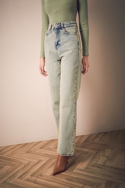 Fulla Moda Blugi cu picioare largi - Design cu aspect antic