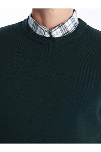 LC Waikiki Ανδρικό πλεκτό πουλόβερ με μακρυμάνικο λαιμόκοψη