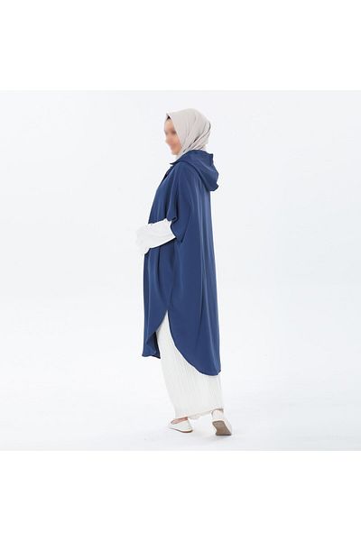VALENS BOUTİQUE Summer Crepe Poncho with Removable Hood and Scarf Teseture Poncho