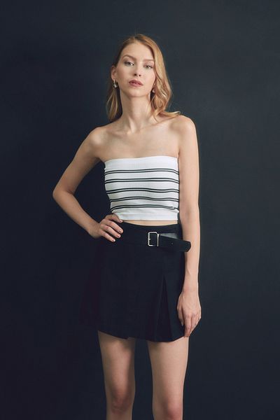 Fulla Moda Στράπλες ριγέ μπουστάκι