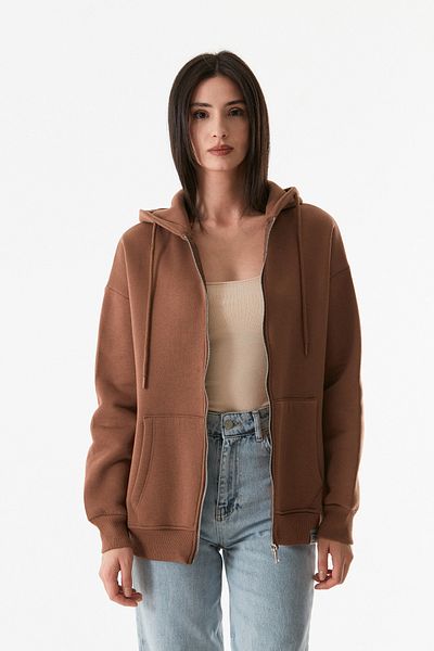 Fulla Moda Голям суитшърт с качулка и цип