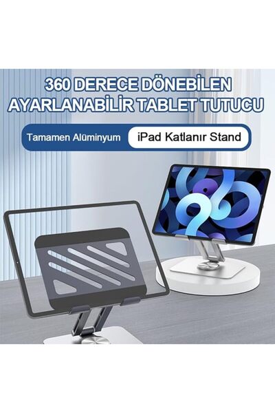 voltix Tablet Standı 360° Dönebilen Tablet Tutucu Katlanabilir Alüminyum Tablet Ve Telefon Standı Mi