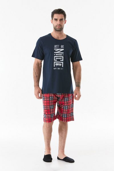 Fulla Moda Σετ πιτζάμες με στάμπα με λαιμόκοψη