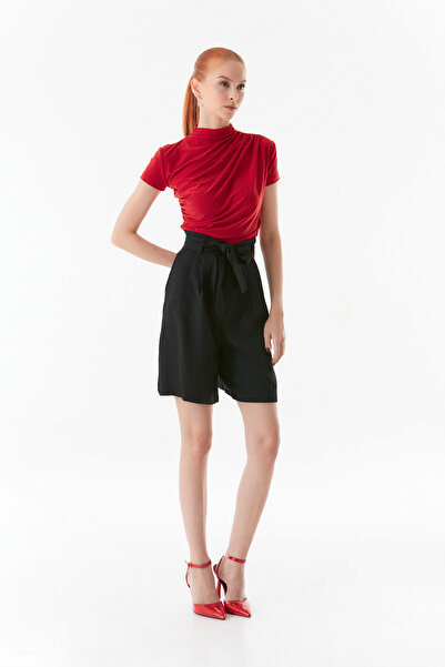 Fulla Moda Beli Kuşaklı Cepli Şort