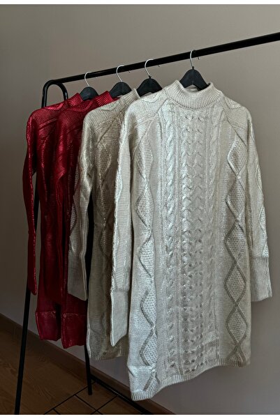 Gold renk triko elbise/tunik