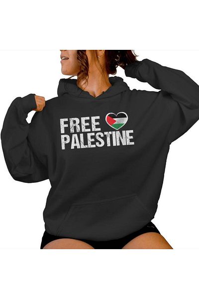 Pink Sky Φούτερ με στάμπα Palestine Unisex Oversize