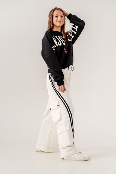 HAUSEkids Always Studio 9-15 Jahre Mädchen-Trainingsanzug-Set - Schwarz/Ecru