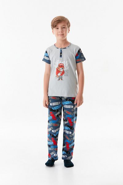 Fulla Moda Boy - Crew Neck Printed Pajama Set