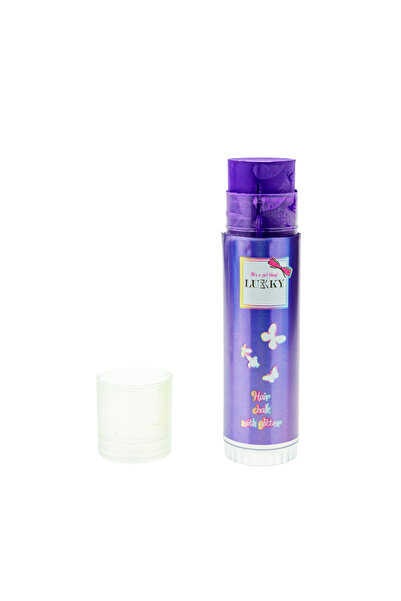 Lukky طباشير الشعر مع بريق بنكهة الفراولة 10 جرام (أرجواني)