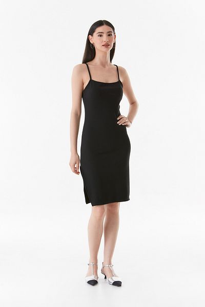 Fulla Moda Φόρεμα με ριμπ τετράγωνο λαιμό