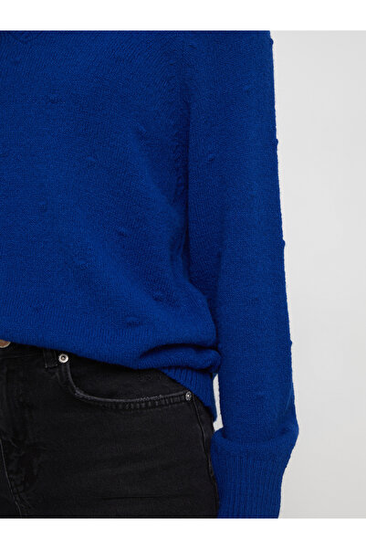 LC Waikiki Dámský pletený svetr s vlastním vzorem s dlouhým rukávem s výstřihem do V