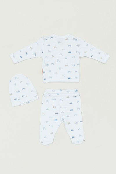 Fulla Moda 3-Piece Printed Double-Breasted Collar Suit for Boy