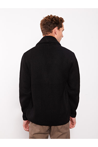 LC Waikiki Slim Fit Shawl Collar Long Sleeve Men's Knitwear Cardigan