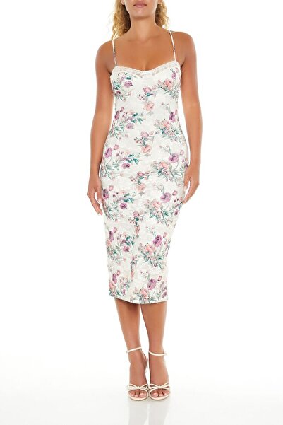 Forever 21 Çiçek Desenli Midi Elbise