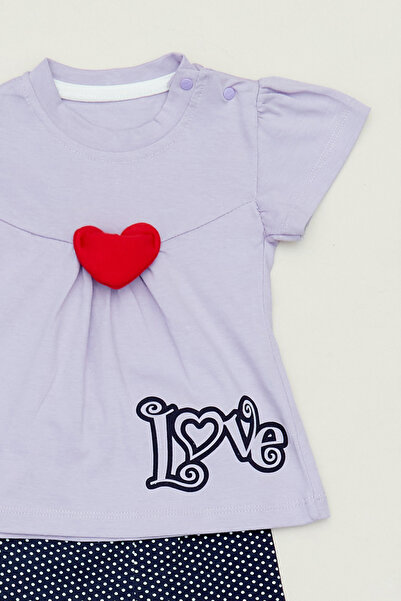 Fulla Moda Heart Polka Dot Printed Girl's Set