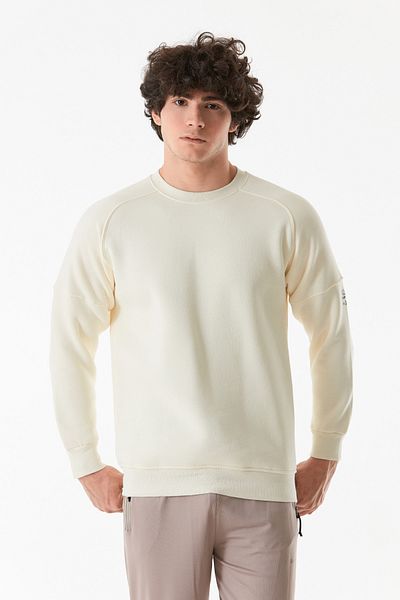 Fulla Moda Φούτερ με 3 κλωστές Basic Crew Neck