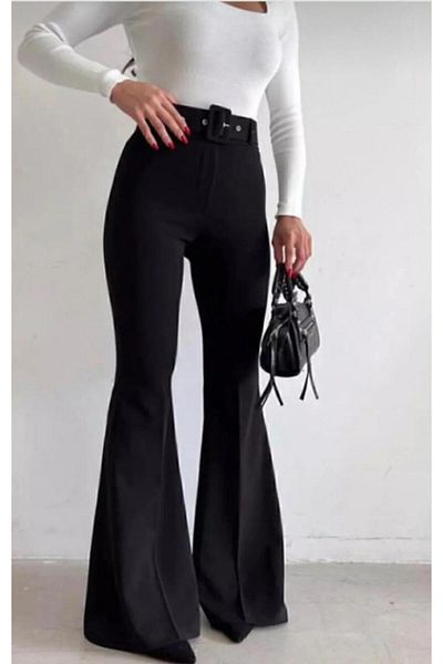 Asia Asia Belt High Waist Spanish Fabric Pants