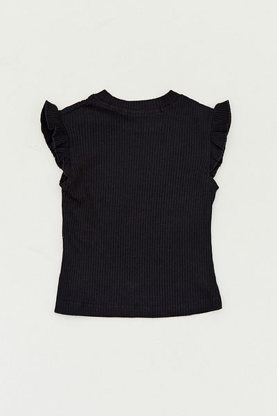 Fulla Moda Tricou pentru fete cu nervuri cu volane