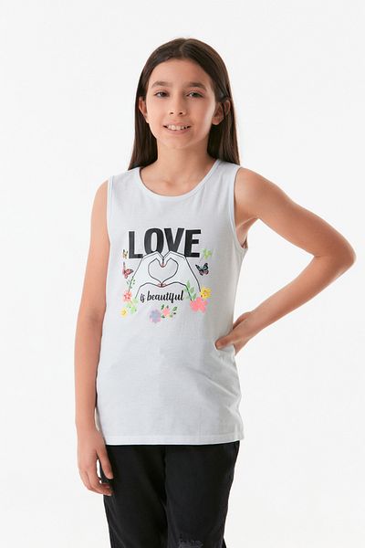 Fulla Moda Tricou pentru fetiță cu imprimeu fără mâneci
