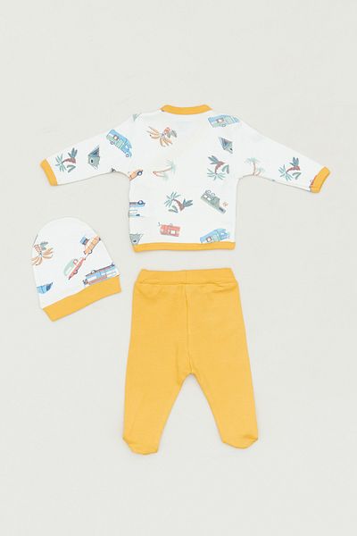 Fulla Moda 3-Piece Printed Double-Breasted Collar Suit for Boy