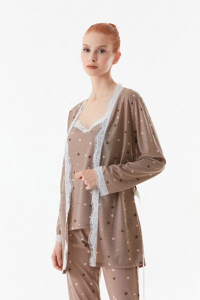 Fulla Moda Σετ πιτζάμες με στάμπα 3 τεμαχίων