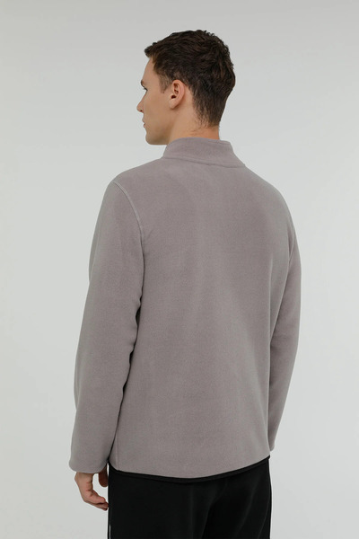 lumberjack Nordic Gri Melanj Fermuarlı Erkek Polar