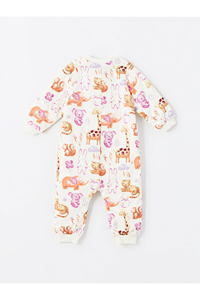 LC Waikiki Renkli Hayvan Desenli 1.0 Tog Uzun Kollu Baskılı Kız Bebek Tulum