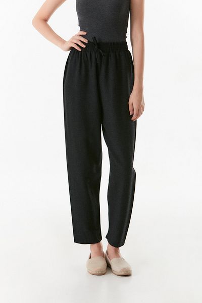 Fulla Moda Linen Trousers - Lace-up Waist Design