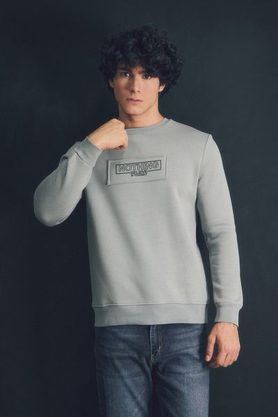 Fulla Moda Φούτερ με λαιμόκοψη με 3 κλωστές