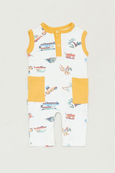 Fulla Moda Boys' Jumpsuit - Crew Neck, Print and Pocket