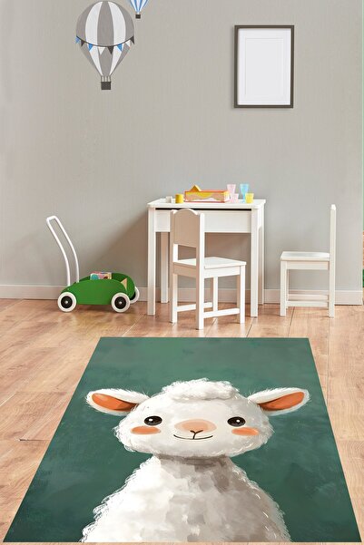 on the clouds Pembe Yanaklı Kıvırcık Kuzucuk Yıkanabilir Kaymaz Taban Leke Tu...