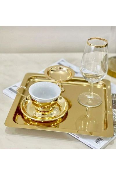 Global Ersat Ersat Home 21*21 cm Metal Presentation Tray - Pack of 2