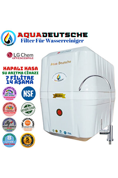 AQUA DEUTSCHE ELEGANCE 7 FİLİTRE 14 AŞAMA 8 LİTRE ALKALİ MİNERAL VE JAKOBİ TA...