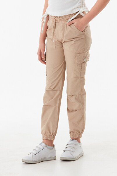 Fulla Moda Beli Lastikli Kargo Cepli Unisex Pantolon