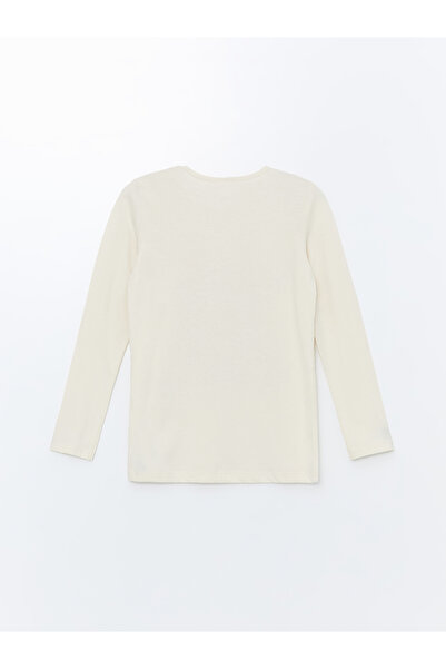 LC Waikiki Crew Neck Printed Long Sleeve Girl's Pajama Set