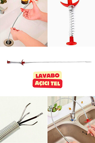 Vekorr 60 Cm Lavabo Gider Açma Teli Tıkalı Gider Açıcı Kıskaçlı Banyo Mutfak ...