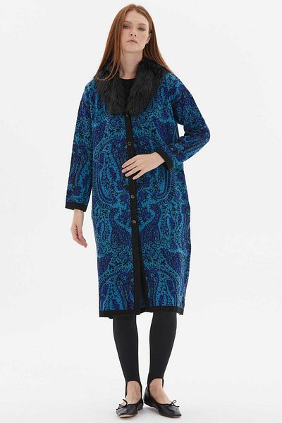 Two Mail Cardigan lung cu model PETROL