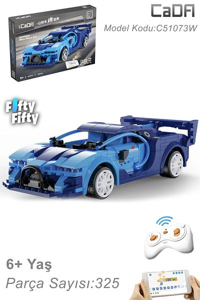 Vagonlife Cada Blue Race Car - Remote Control, 325 Piece Toy Set - C51073W