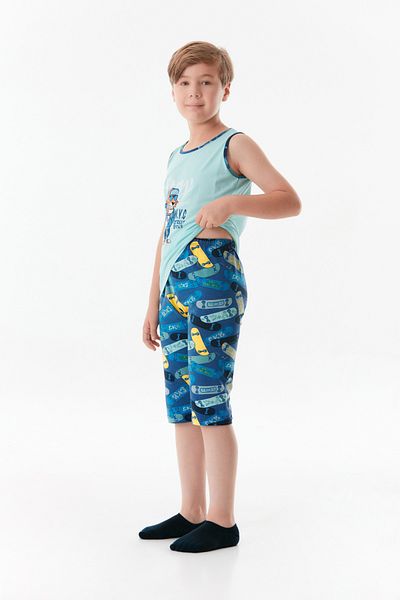 Fulla Moda Băiat - Set de pijamale cu imprimeu cu gât rotund