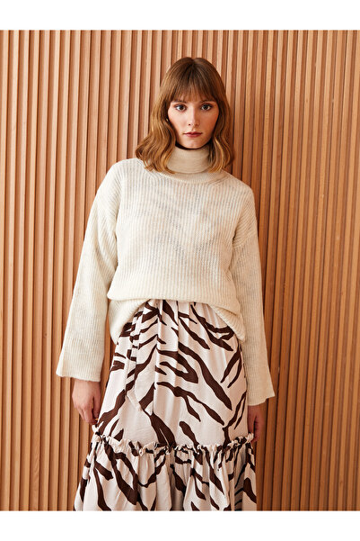 LC Waikiki Rolákový dámský úpletový svetr – pevný dlouhý rukáv