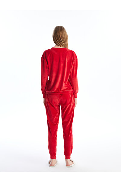 LC Waikiki Crew nyakú, hímzett hosszú ujjú női pizsama szett