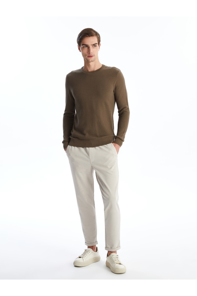 LC Waikiki Ανδρικό πλεκτό πουλόβερ με μακρυμάνικο λαιμόκοψη