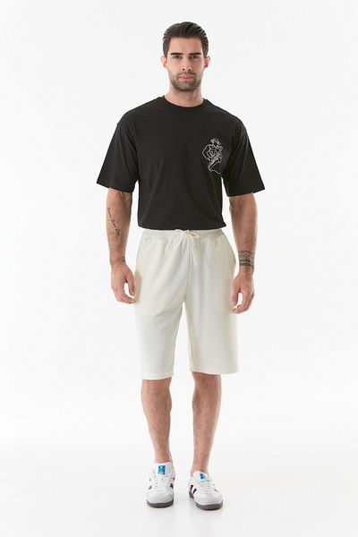Fulla Moda Ribbed and Rubber Waist Shorts