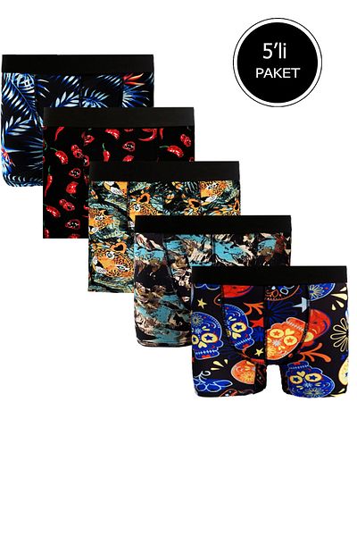 Pacman Ανδρικό σετ μπόξερ 5 τεμαχίων 95% βαμβάκι Extra Stretchy # premiumcollection