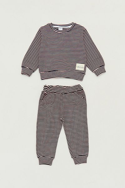 Fulla Moda Crew Neck Unisex Children's Striped Suit