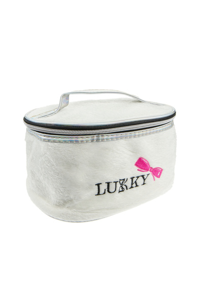 Lukky حقيبة مكياج كبيرة من القطيفة مع تطريز