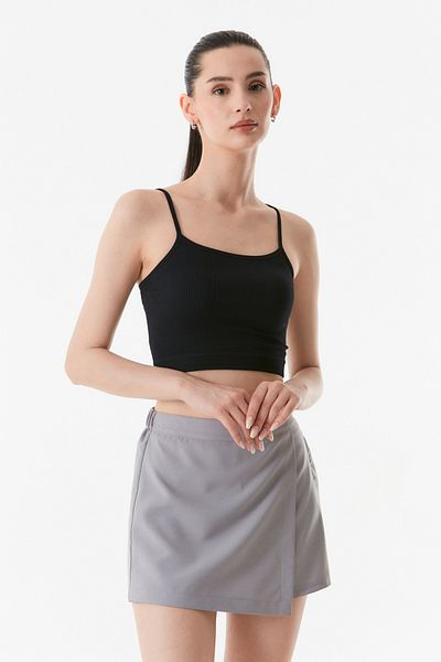 Fulla Moda Κοτλέ Crop Bustier με λουράκι από σχοινί