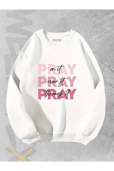 WEARTEX Unisex Oversize Sweatshirt - Crew Neck, Pray Printed, Hoodie