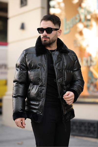 MODA ΑΝΔΡΙΚΟ ΧΕΙΜΕΡΙΝΟ ΔΕΡΜΑΤΙΝΟ ΠΑΛΤΟ ΓΙΑΚΑ ΓΟΥΝΑ