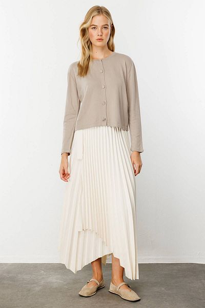 Hooopstore PİLİSOLEY PREMIUM SKIRT - CREAM